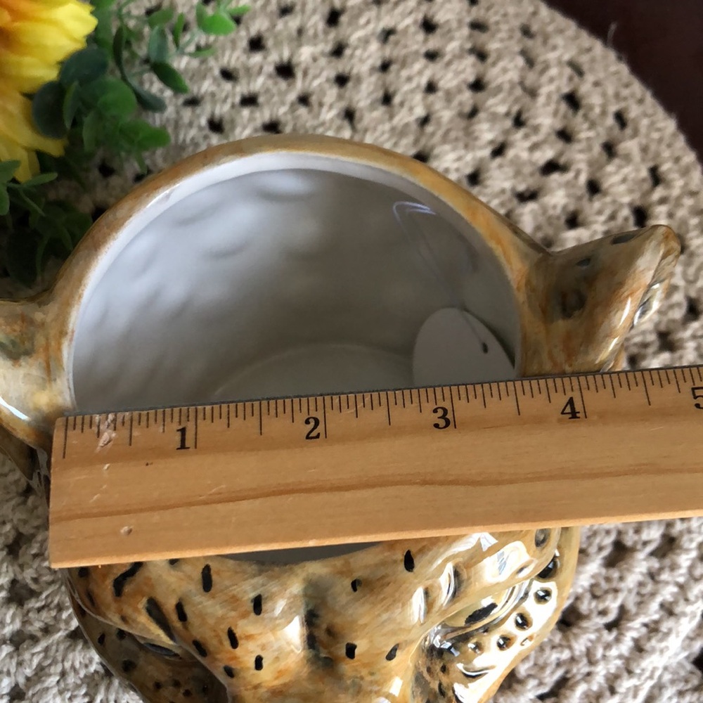 Ceramic Cheetah Leopard Head Planter Pot Decor - Picture 8 of 10